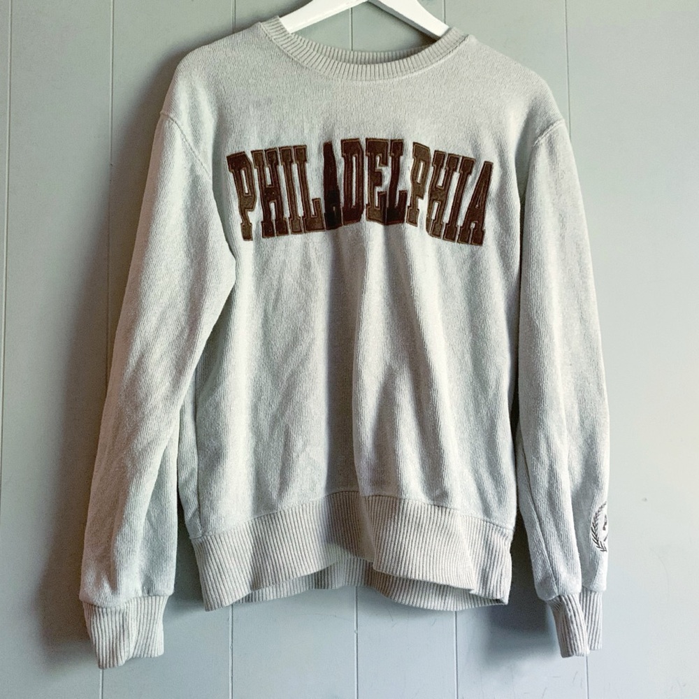 New York Popular Philadelphia Applique Fleece Sweatshirt M